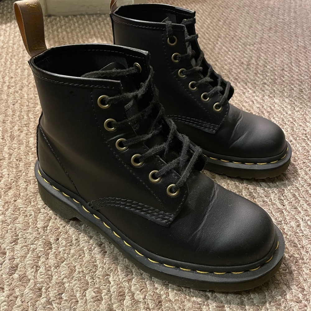 Dr. Martens Vegan 101 6-Eye Boots in Black